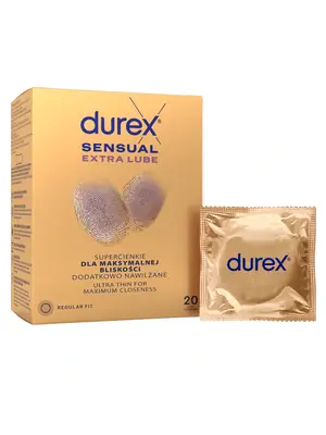 Kondómy s extra lubrikáciou - DUREX kondómy Sensual Extra Lube 20 ks - 3291957