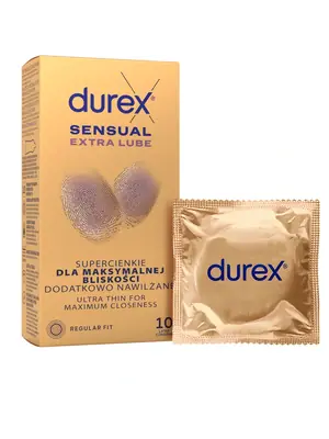 Kondómy s extra lubrikáciou - DUREX kondómy Sensual Extra Lube 10 ks - 3291958
