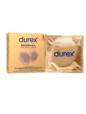 Kondómy s extra lubrikáciou - DUREX kondómy Sensual Extra Lube 3 ks - 3291970