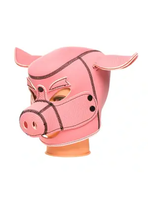 Masky, kukly a pásky cez oči - XR Brands Pig Neoprene maska prasiatka - ružová - shmAH478