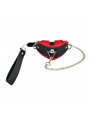 Obojky a vodítka - OUCH! Milan Collection obojok s vodítkom - shmOU962BLKRD