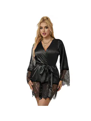 Erotické košieľky - Subblime dámsky župan 953799 - čierny - D-242153 - L/XL