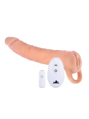 Návleky na penis - NMC Extendor 2v1 vibračný návlek na penis a masturbátor 23 cm - v111930