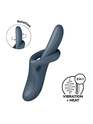 Multifunkčné vibrátory - Satisfyer Heat Flex 4 rabbit vibrátor - šedý - sat4068237