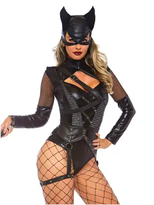 Erotické body a korzety - Leg Avenue Villainess Vixen body - s88227L - L