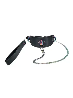 Obojky a vodítka - Ouch! Venice Collection obojok s vodítkom - shmOU953BLK