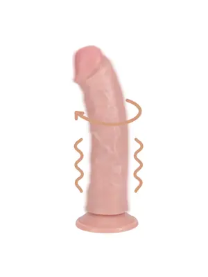 Realistické vibrátory - RealRock Rotating Curved Cock vibrátor 20,5 cm - telový - shmREA191FLE1