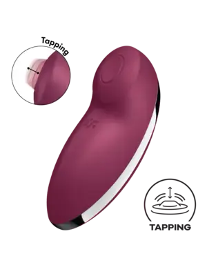 Vibrátory na klitoris - Satisfyer Tap & Climax 2 stimulátor klitorisu - vínový - sat4046044