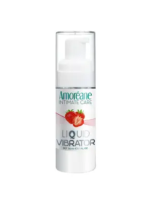Tekuté vibrátory - Amoréane tekutý vibrátor Strawberry 30 ml - cx60100