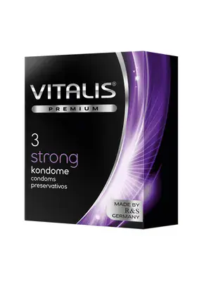 Extra bezpečné a zosilnené kondómy - Vitalis Premium Strong kondómy 3 ks - sr100000066212