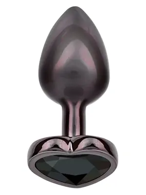 Análne šperky - Diamond heart análny kolík - s16516-black