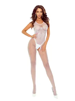 Bodystocking a catsuit - Passion bodystocking BS120 biely - BS120white