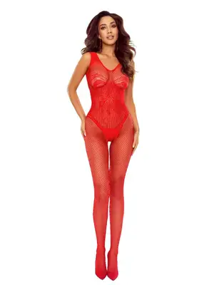 Bodystocking a catsuit - Passion bodystocking BS120 červený - BS120red