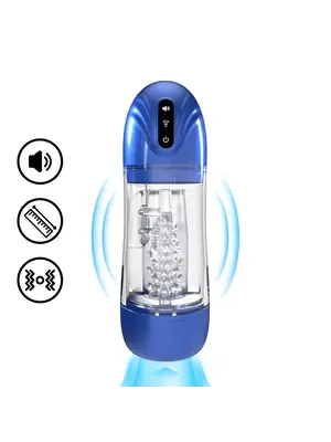 Vibračné masturbátory - Pumped SonicPull Vibračný masturbátor s vákuovou stimuláciou Mettalic Blue - shmPMP066MBL