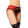 Erotické podväzky - Wanita Chantal podväzkový pás a tangá nohavičky červené - wanP5123-2P-3XL - 3XL