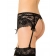 Erotické podväzky - Wanita Emilie podväzkový pás a tangá nohavičky čierne - wanP5129-1P-XL - XL