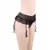 Erotické podväzky - Wanita Rebecca podväzkový pás čierny - wanP5160-1P-XL - XL