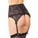 Erotické podväzky - Wanita Gloria podväzkový pás a tanga nohavičky čierne - wanP5159P-XL - XL