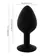 Análne šperky - BASIC X ShinyBlack - silikónový análny kolík s kamienkom S - BSC00290