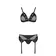Erotické komplety - Passion Nessy 3-dielny set - čierny - 5908305962588 - S/M