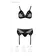 Erotické komplety - Passion Nessy 3-dielny set - čierny - 5908305962588 - S/M