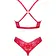 Erotické komplety - Obsessive Lacelove set - červený - D-235910 - XL/XXL