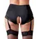 Erotické podväzky - Cottelli Curves Kalhotky s otevřeným rozkrokem a podvazky - 23105461071 - 3XL