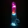 Realistické vibrátory - RealRock LED svietiace vibračné dildo so semeníkmi 18 cm - shmREA205TRA