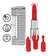 Mini vibrátory - Loveline Angel Lipstick minivibrátor se 4 nástavci - shmLOVU095CLR
