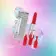 Mini vibrátory - Loveline Angel Lipstick minivibrátor se 4 nástavci - shmLOVU095CLR